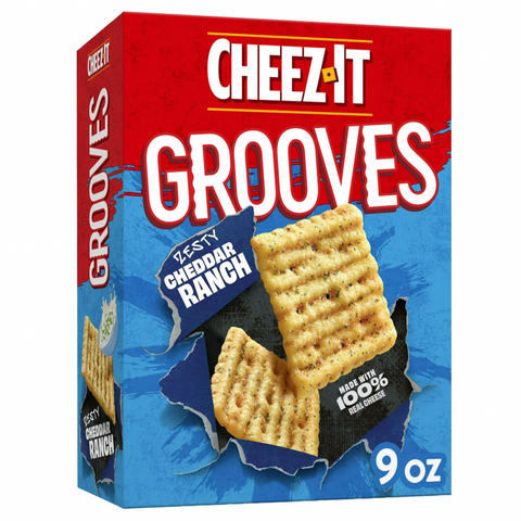 Cheez-It Grooves Zesty Cheddar Ranch Cheese Crackers, 9 oz