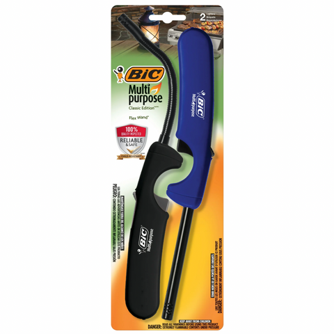 BIC Multi-Purpose Lighters, Classic Wand + Flex Wand, 2 Count (Colors May Vary)