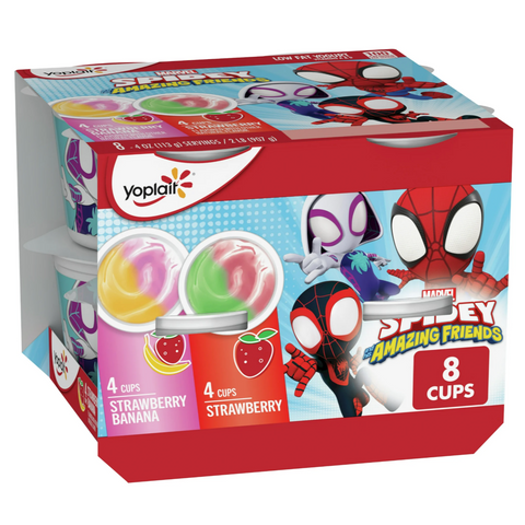 Yoplait Cotton Candy Yogurt, Marvel Spidey And His Amazing Friends Variety Pack, 8 Ct