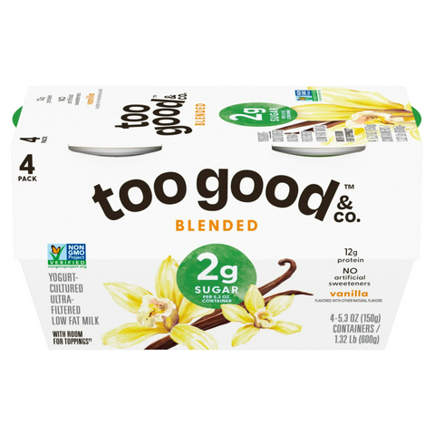 Too Good & Co. Vanilla Greek Yogurt, 5.3 oz, 4 Count