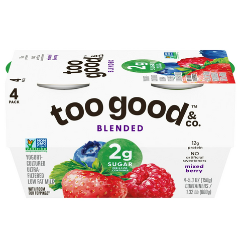 Too Good & Co. Mixed Berry Greek Yogurt, 5.3 oz, 4 Count