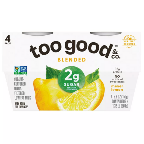 Too Good & Co. Meyer Lemon Greek Yogurt, 5.3 oz, 4 Count