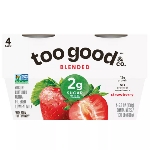 Too Good & Co. Strawberry Greek Yogurt, 5.3 oz, 4 Count