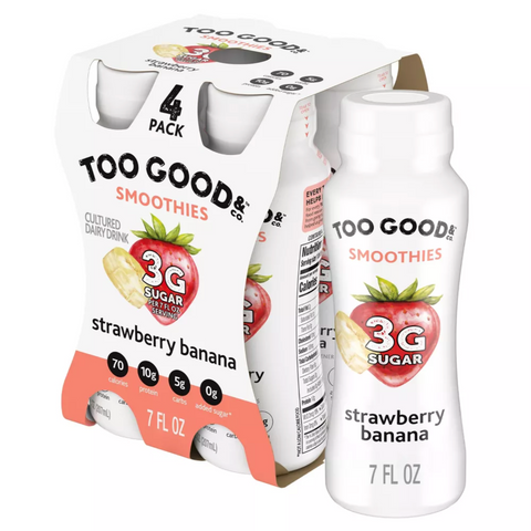 Too Good & Co. Strawberry & Banana Smoothy Drink, 7 fl oz. 4 Count