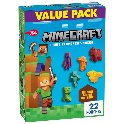 Betty Crocker Minecraft Snacks, Fruit Snacks, Value Pack, 22 Count
