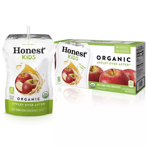 Honest Kids Organic Appley Ever After Pouches, 6.75 fl oz. 8 Count