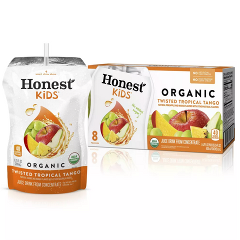 Honest Kids Organic Twisted Tropical Tango Pouches, 6.75 fl oz. 8 Count