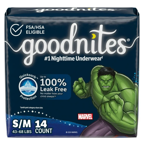 Goodnites Bedwetting Underwear for Boys, S/M (43-68 lbs), 14 Ct