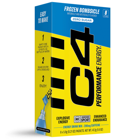 C4 Performance Energy Powder Mix Frozen Bombsicle, 8 Count