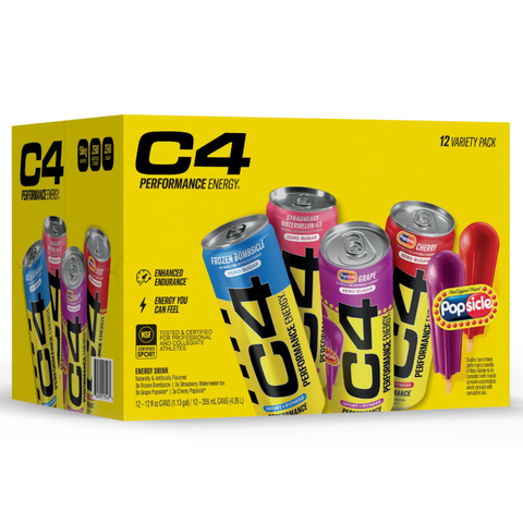 C4 Performance Energy Carbonated, Variety Pack, 12oz, 12 Count