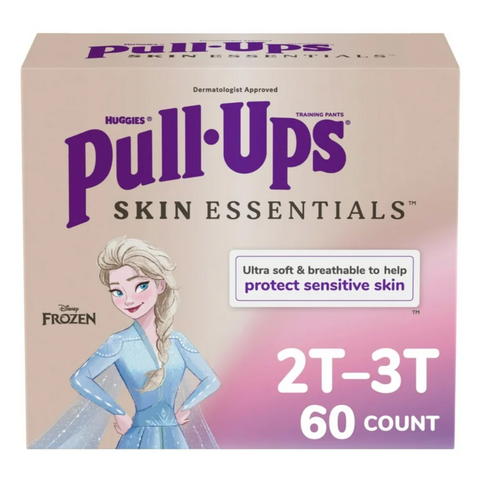 Huggies Pull-Ups Girls' Skin Essentials Training Pants, 2T-3T (16-34 lbs), 60 Ct