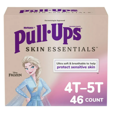 Huggies Pull-Ups Girls' Skin Essentials Training Pants, 4T-5T (38-50 lbs), 46 Ct