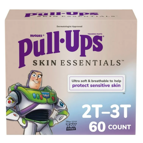 Huggies Pull-Ups Boys' Skin Essentials Training Pants, 2T-3T (16-34 lbs), 60 Ct