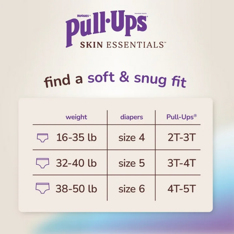 Huggies Pull-Ups Boys' Skin Essentials Training Pants, 2T-3T (16-34 lbs), 60 Ct