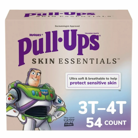 Huggies Pull-Ups Boys' Skin Essentials Training Pants, 3T-4T (32-40 lbs), 54 Ct
