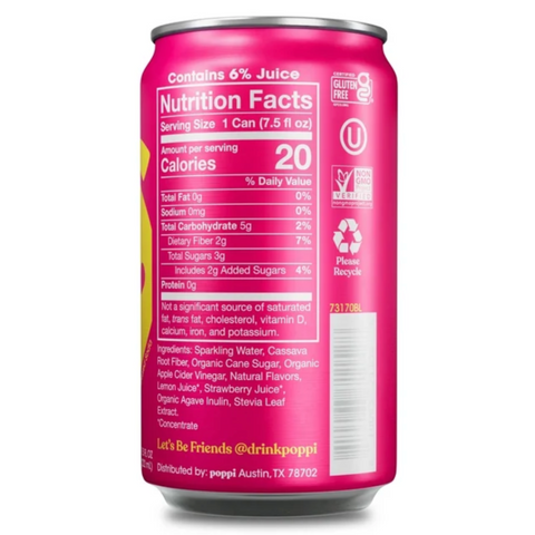 poppi Mini Strawberry Lemon, 7.5oz