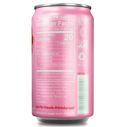 poppi Mini Raspberry Rose, 7.5oz