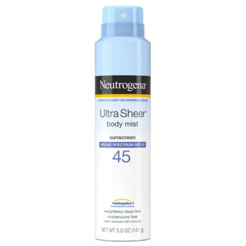 Neutrogena Ultra Sheer Body Mist Full Reach Sunscreen Spray SPF 45, 5 oz