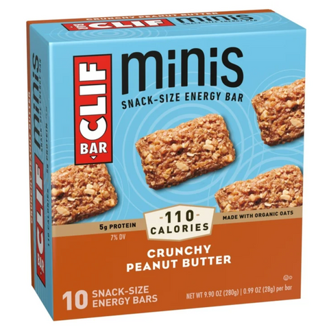 CLIF BAR Minis Crunchy Peanut Butter Flavor Snack-Size Energy Bars, 10 Ct