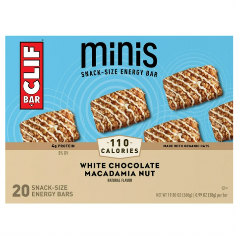CLIF BAR Minis White Chocolate Macadamia Nut Flavor Snack-Size Energy Bars, 20 Ct