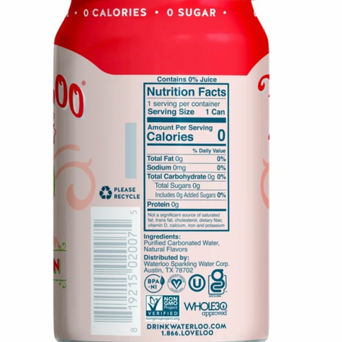Waterloo Sparkling Water, Watermelon, 12 fl oz, 8 Count