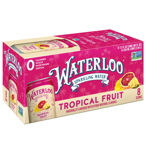 Waterloo Sparkling Water, Tropical Fruit, 12 fl oz, 8 Count