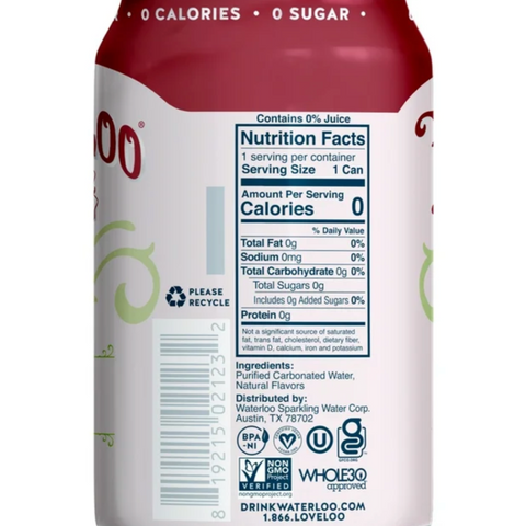 Waterloo Sparkling Water, Cherry Limeade, 12 fl oz, 8 Count