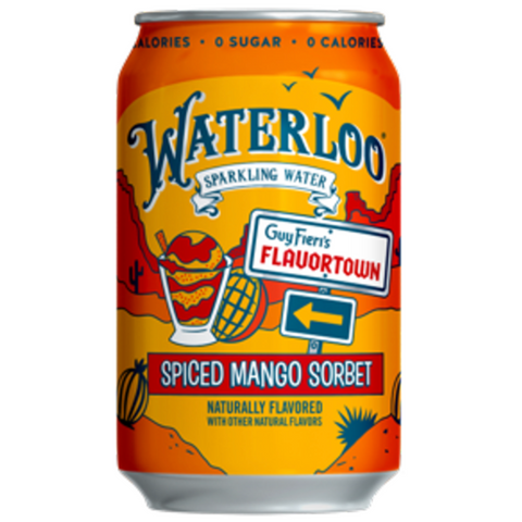 Waterloo Sparkling Water, Spiced Mango Sorbet, 12 fl oz, 8 Count