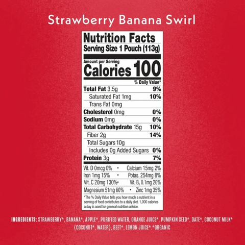 Once Upon a Farm Organic Strawberry Banana Swirl Dairy-Free Smoothie, 3.2 oz, 4 Ct