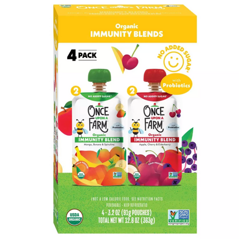 Once Upon A Farm Immunity Blend Variety Pack, 12.8oz, 4 Count