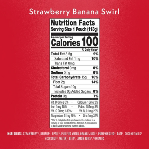 Once Upon a Farm Strawberry Banana Swirl Organic Dairy-Free Kids' Smoothie, 4oz, 4 Count