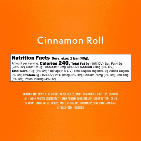 Once Upon a Farm Organic Cinnamon Roll Protein Refrigerated Oat Bar, 1.6oz