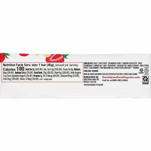 Once Upon a Farm Strawberry Organic Refrigerated Oat Bar, 1.6oz