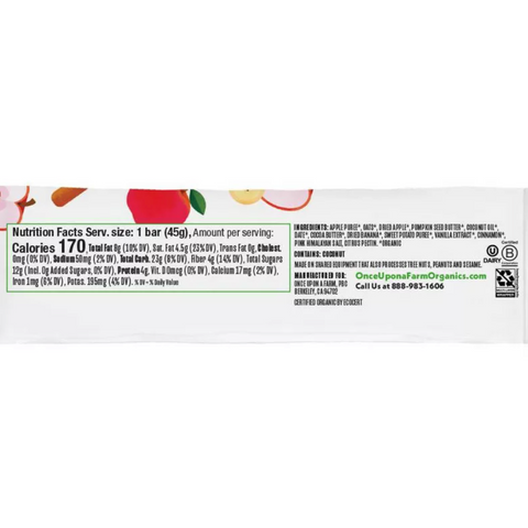 Once Upon a Farm Apple Cinnamon Organic Refrigerated Oat Bar, 1.6oz