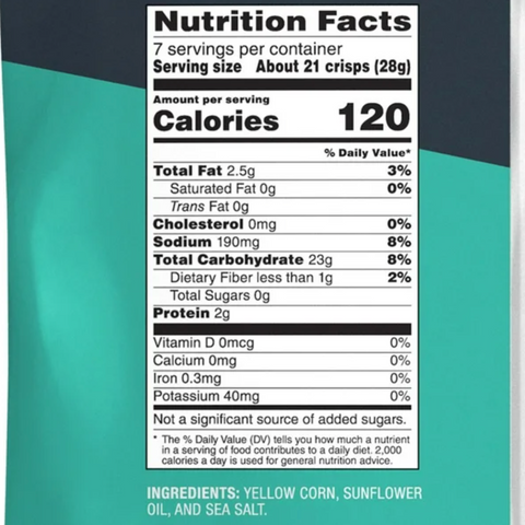 PopCorners Popped Corn Chips, Sea Salt, 7 oz