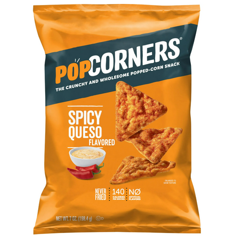 PopCorners Popped Corn Chips, Spicy Queso, 7 oz
