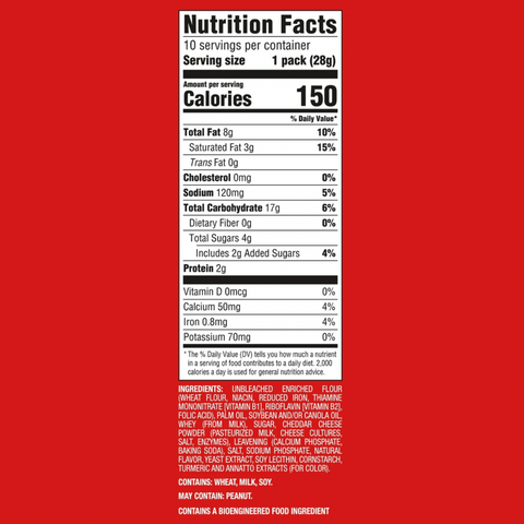 Ritz Bits Cheese Cracker Sandwiches Snack Pack, 12oz, 10 Count