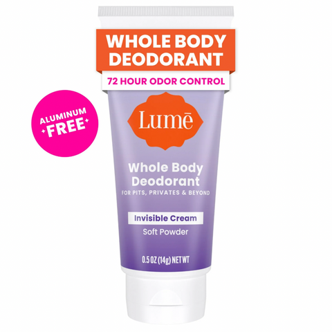 Lume Whole Body Women’s Deodorant Cream, Aluminum Free, Soft Powder, 0.5oz