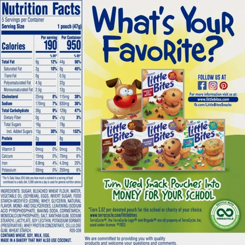 Entenmann’s Little Bites Vanilla Chip Muffins Value Pack, 5 Ct