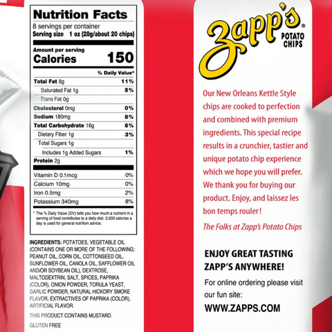 Zapp's Kettle Potato Chips Spicy Cajun Crawtators, 8 oz