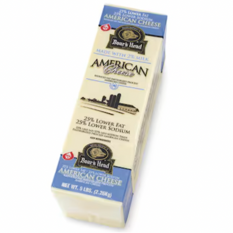 Boar's Head Deli White American Cheese, 25% Lower Fat, 25% Lower Sodium (price per half lbs)