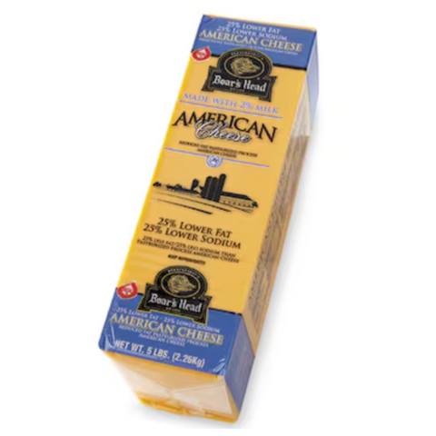 Boar's Head Deli Yellow American Cheese, 25% Lower Fat, 25% Lower Sodium (price per half lbs)