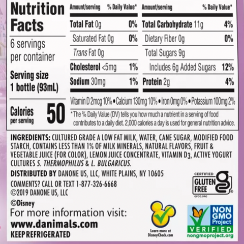 Danimals Mixed Berry Smoothies, 3.1 Fl. Oz. Bottles, 6 Count