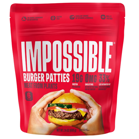 Impossible Foods Burger Patties Meat from Plants, 6 Patties, 24 oz