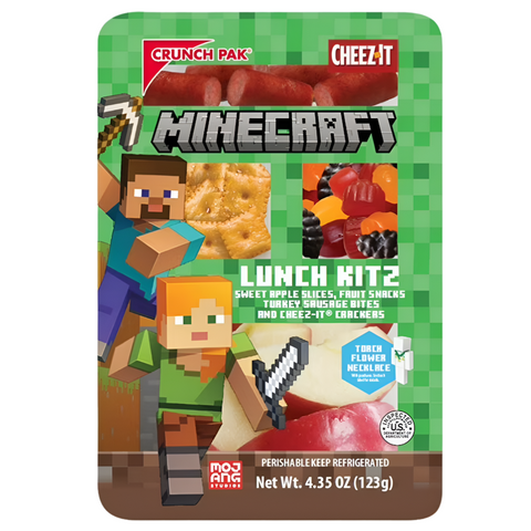 Crunch Pak Minecraft Sliced Sweet Apples, Fruit Snacks, Turkey Bites, and Cheez-Its, 4.35oz