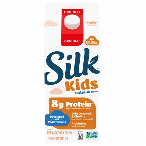 Silk Kids Oat Milk, Original, Refrigerated, Dairy Free, Gluten Free, Vegan, 59 fl oz