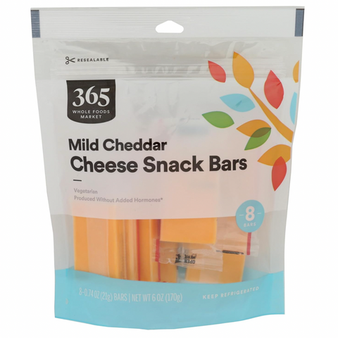 365 Mild Cheddar Cheese Snack Bars, 8 Count