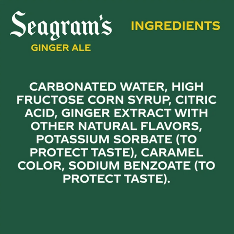 Seagrams Ginger Ale Mini Soda Pop Soft Drink, 7.5 fl oz, 6 Count