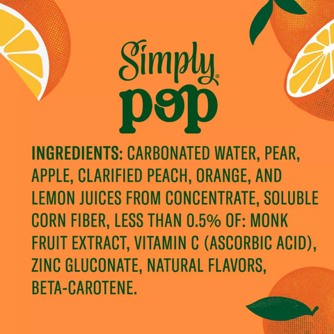 Simply Pop Citrus Punch Prebiotic Soda, 12 fl oz