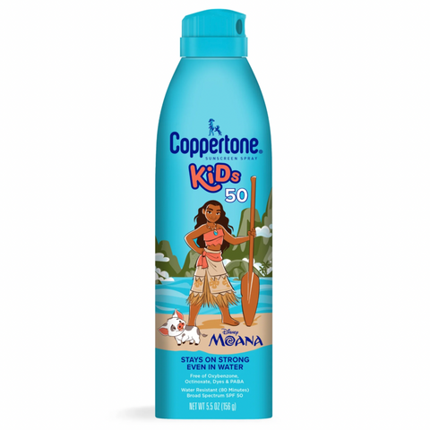 Coppertone Kids Sunscreen Spray SPF 50, Water Resistant, Moana, 5.5 oz